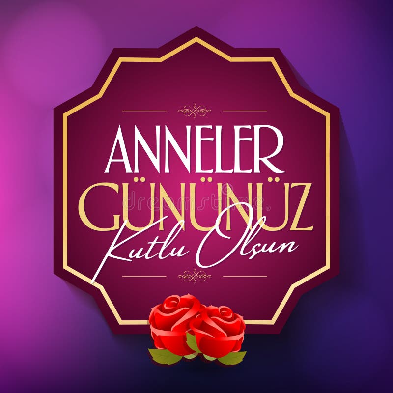 International Happy Mother`s Day. Billboard, Poster, Social Media, Greeting Card template. Turkish: Anneler Gununuz Kutlu Olsun.