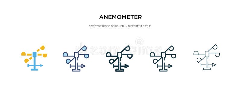 Anemometer icon in different style vector illustration. two colored and black anemometer vector icons designed in filled, outline stock illustration