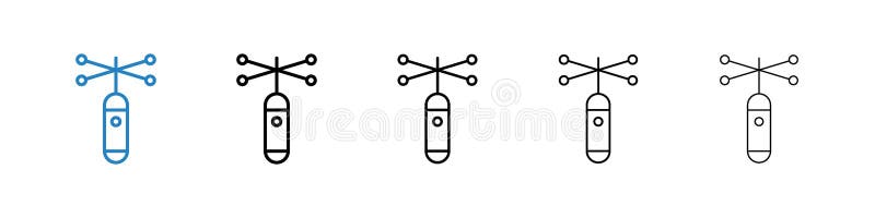 Anemometer icon vector set on white background. Anemometer icon set. Stock vector set on white background. EPS 10