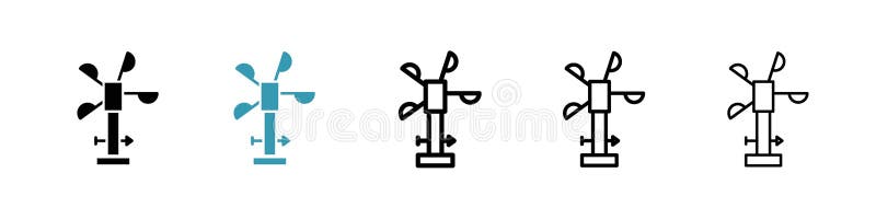 Anemometer icon vector set on white background royalty free illustration