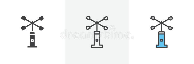 Anemometer icon vector set on white background royalty free illustration
