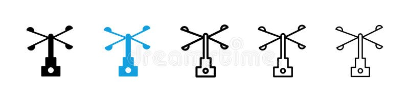Anemometer line icon isolated on white background stock illustration