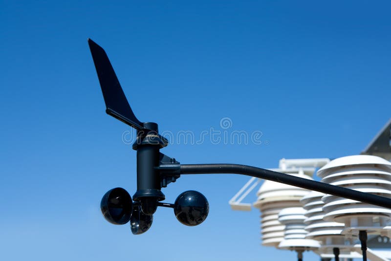 Anemometer vane in weather station royalty free stock photo