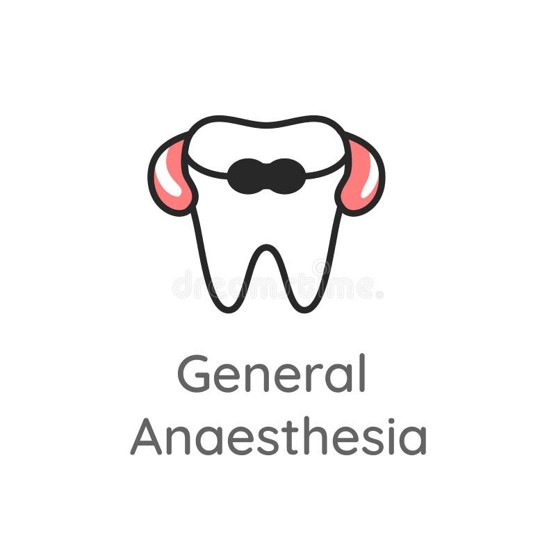 Anestesia general Diente con la almohada del viaje y la m?scara del sue?o del ojo Icono o ejemplo dental libre illustration Anestesia general Diente con la almohada del viaje y la m?scara del sue?o del ojo Icono o ejemplo dental libre illustration