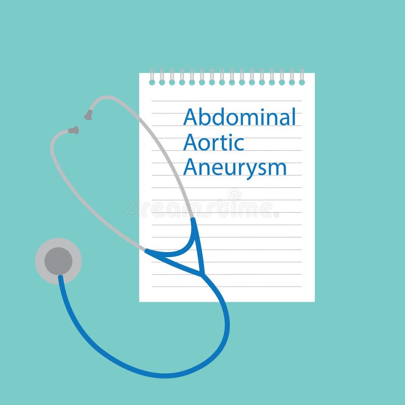 Aneurysm aórtico abdominal escrito en un cuaderno libre illustration Aneurysm aórtico abdominal escrito en un cuaderno libre illustration