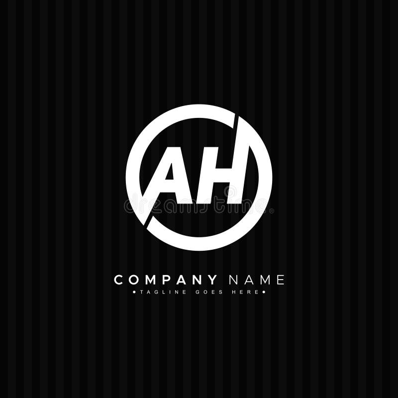 Anfangsbuchstabe ah Logo einfaches Alphabet Logo stock abbildung