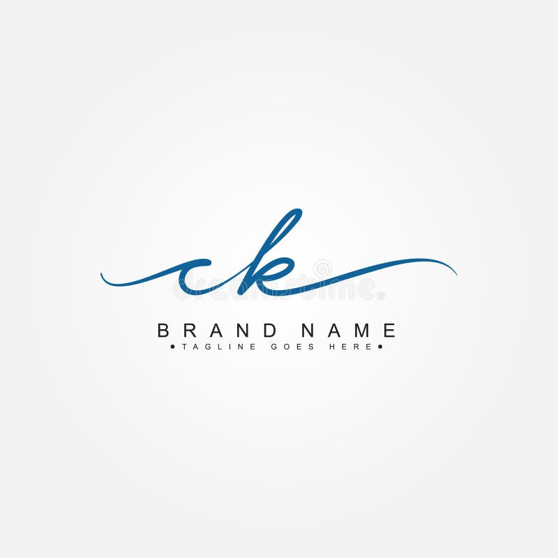 Anfangsbuchstabe-CK-Logohandgezogenes Unterzeichnungslogo