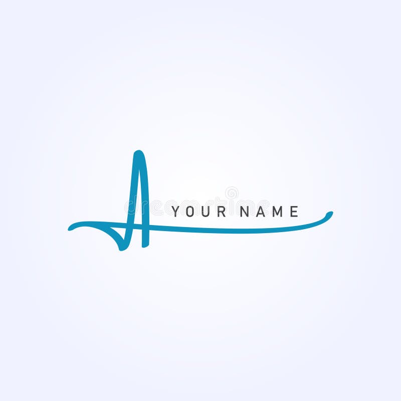 Anfangsbuchstabe ein Logo einfaches Alphabet Logo im handschriftlichen Stil stock abbildung