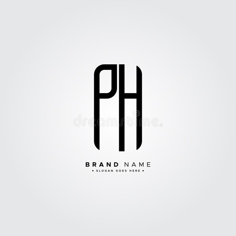 Anfangsbuchstabe ph Logo einfache Alphabet-Logo lizenzfreie abbildung