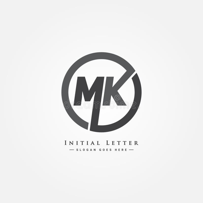Anfangsbuchstaben mk Logo einfach Alphabet Logo stock abbildung