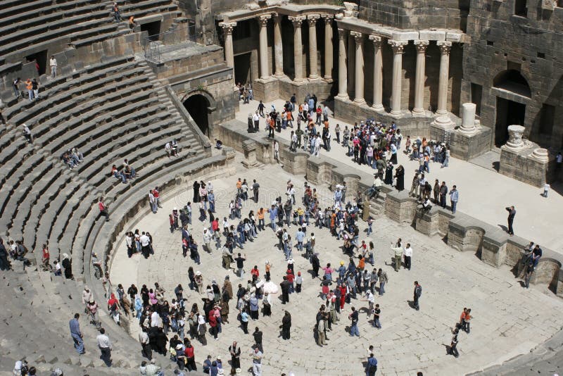 Anfiteatro romano, Bosra, Siria, Oriente Medio foto de archivo libre de regalías Anfiteatro romano, Bosra, Siria, Oriente Medio foto de archivo libre de regalías