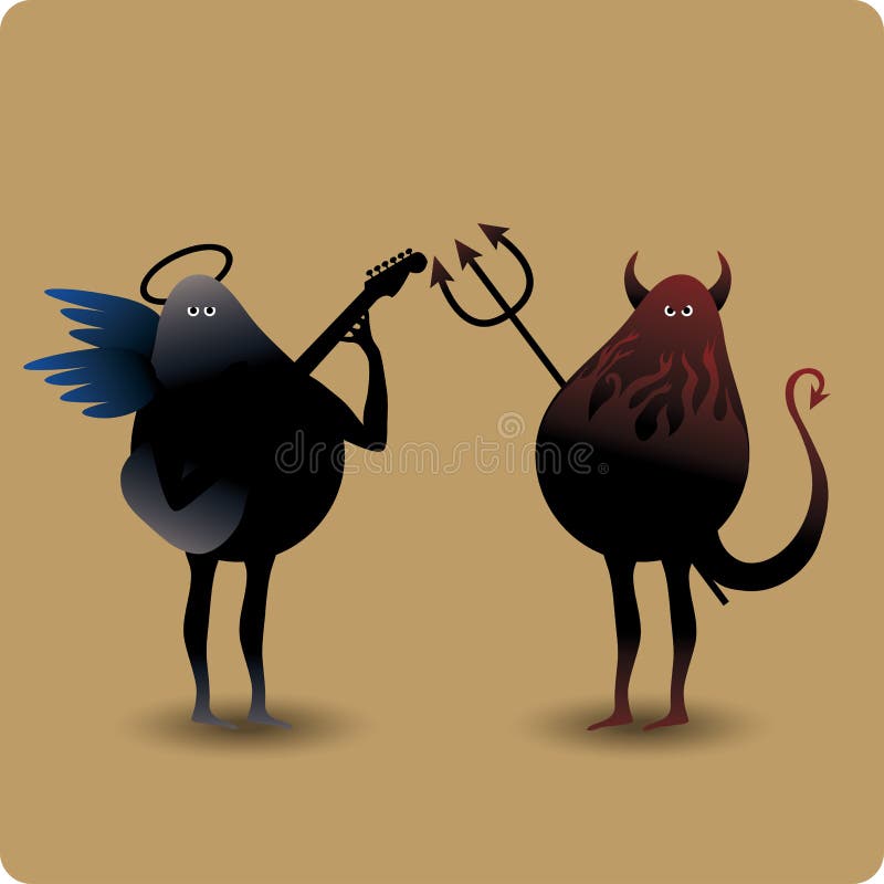 Ange et diable illustration de vecteur. Illustration du arrière 9930970