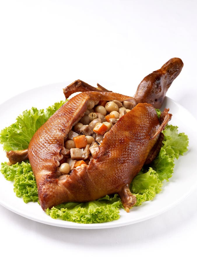 Angefüllte Braten-Ente stockfotografie