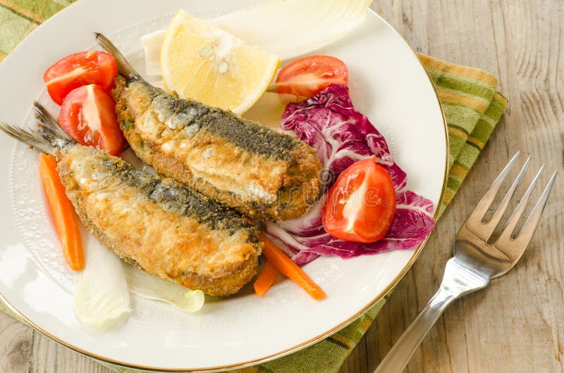 Gefüllte Sardinen stockfotografie