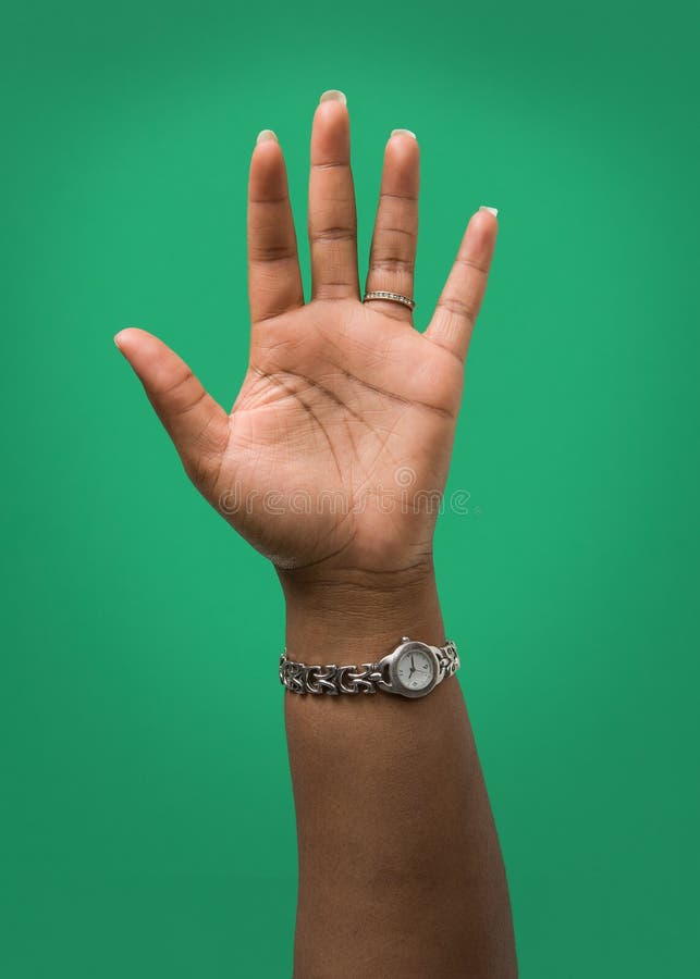 Angehobene weibliche Hand lizenzfreie stockfotografie