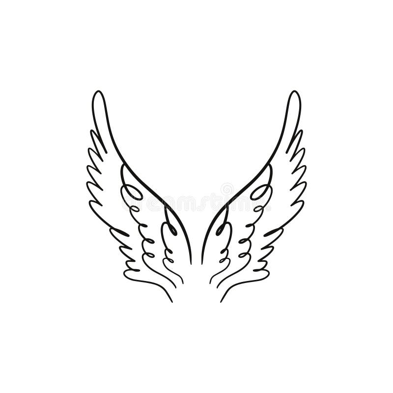 Angel, Bird or Pegasus Pink Color Wings. Vintage Element. Fantasy  Illustration. Temporary Tattoo or Sticker Stock Illustration - Illustration  of bohemian, dove: 137540480