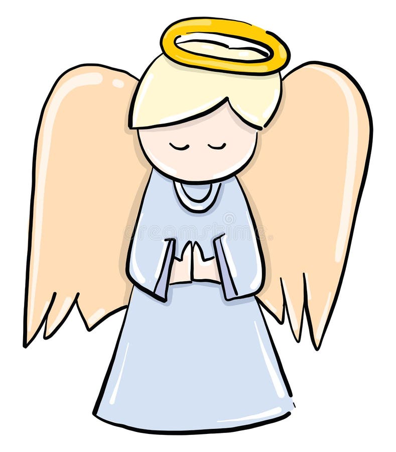 Angel in Blue, Illustration, Vector Stock Illustration Illustration