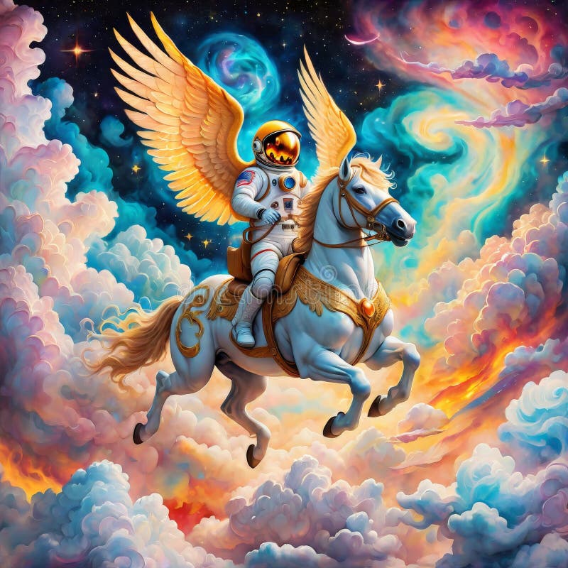 Angel in the clouds. angel clouds. by SD. Angel rider illustrations