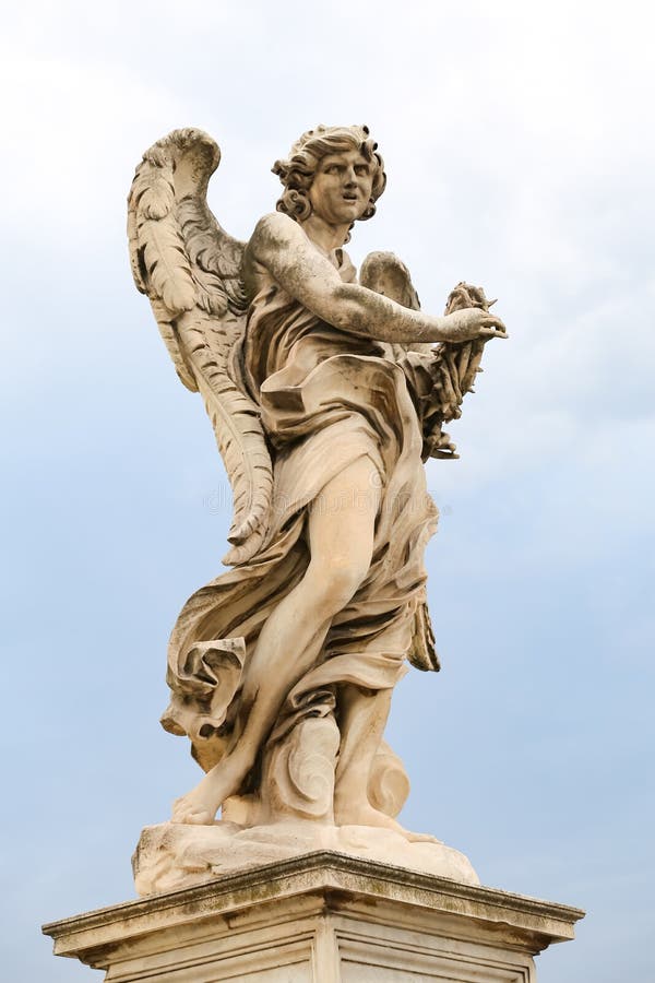 Angel with the Crown of Thorns Statue in Hadrian Bridge, Rome, Italy ...