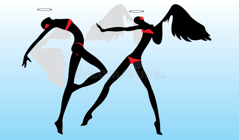 Vector image of dancing angels. Vector image of dancing angels