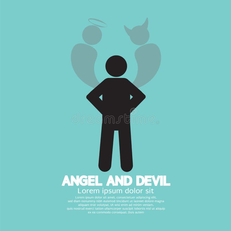 Angel And Devil Dark Side und Sonnenseite des Menschen lizenzfreie abbildung Angel And Devil Dark Side und Sonnenseite des Menschen lizenzfreie abbildung