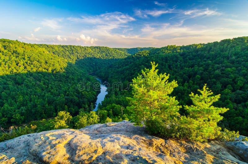 Angel Falls Overlook, Big South Fork National River and Recreation Area. The Big South Fork of the Cumberland River as seen from Angel Falls Overlook in the Big royalty free stock images Angel Falls Overlook, Big South Fork National River and Recreation Area. The Big South Fork of the Cumberland River as seen from Angel Falls Overlook in the Big royalty free stock images
