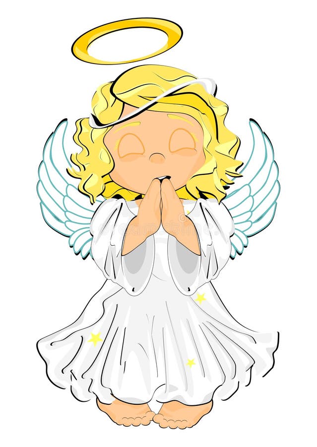 Cute angel cartoon stock illustration. Illustration of magic - 224790372
