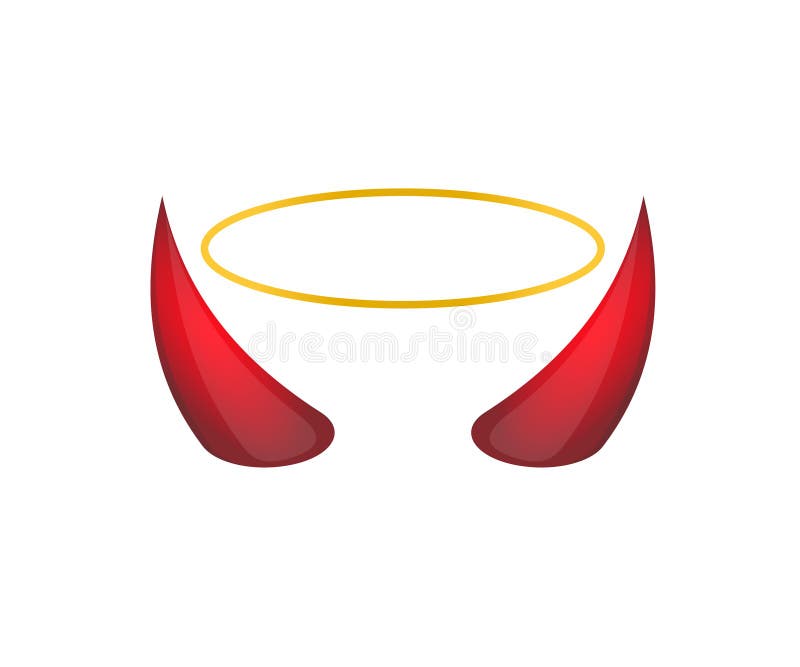 Angel Halo And Devil Red Horns Stock Vector Illustration Of