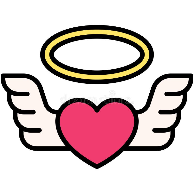Angel Heart Icon, Love and Heart Vector Stock Vector Illustration of