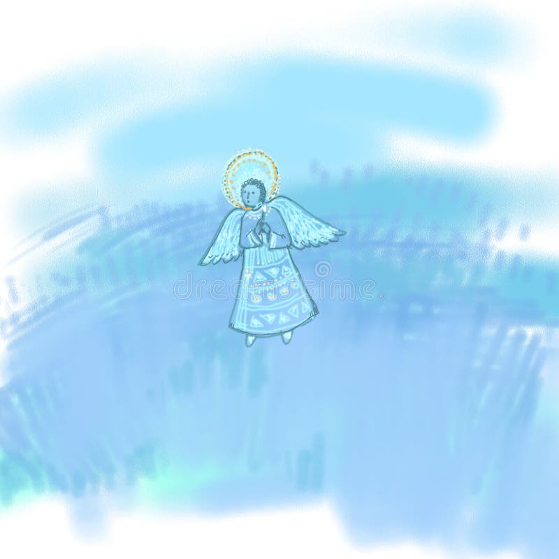 Angel with light candle. stock illustration. Illustration of valentine