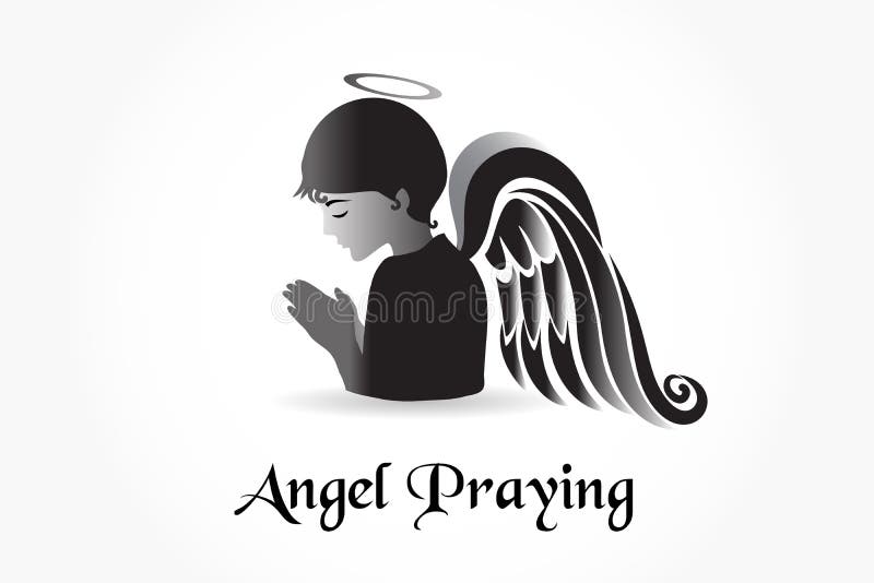 Beautiful Vintage Praying Angel Stock Illustrations 85 Beautiful