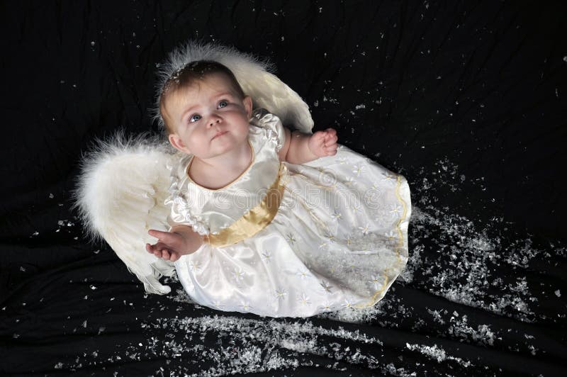 Angel in the snow stock photo. Image of perfect, baby 17842112