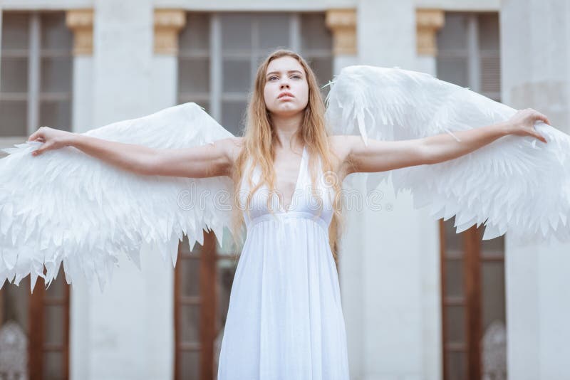 Portrait of an angel girl stock photo. Image of body - 71115026