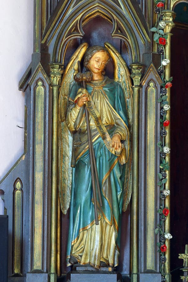Angel statue on the Bound Christ altar at Holy Trinity Church in Krapinske Toplice, Croatia. Angel statue on the Bound Christ altar at Holy Trinity parish Church stock photo Angel statue on the Bound Christ altar at Holy Trinity Church in Krapinske Toplice, Croatia. Angel statue on the Bound Christ altar at Holy Trinity parish Church stock photo