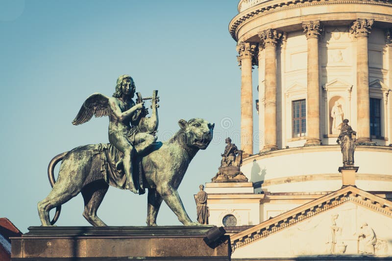 Angel Statue at Konzerthaus Berlin Gendarmenmarkt Stock Image Image