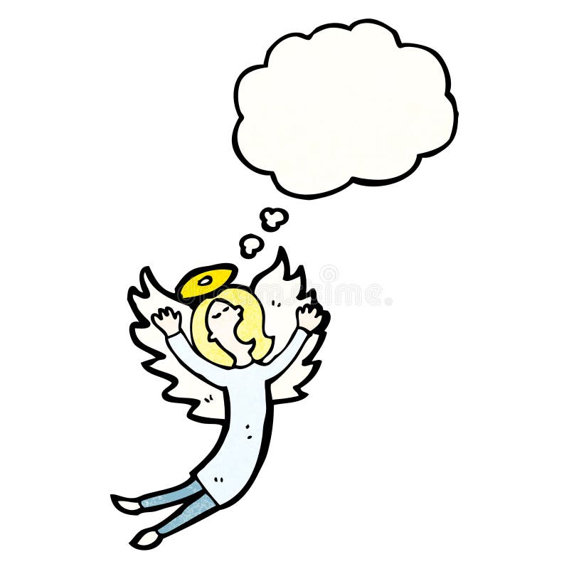 angel with thought bubble cartoon