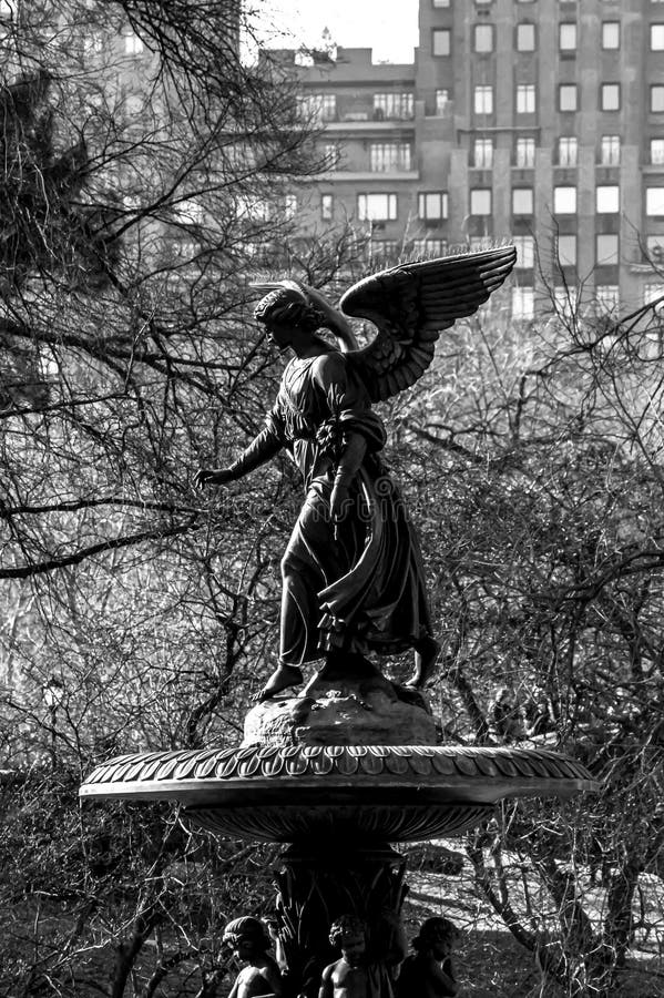 Angel of Water Statue in Central Park. Editorial Image Image of water