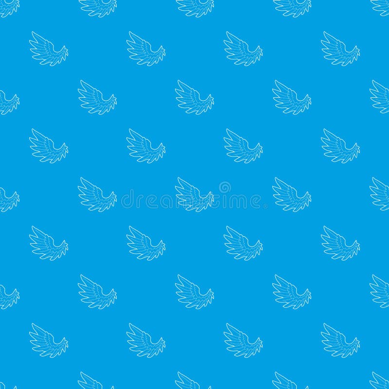 Angel Wing Pattern Vector Seamless Blue Stock Vector - Illustration of ...