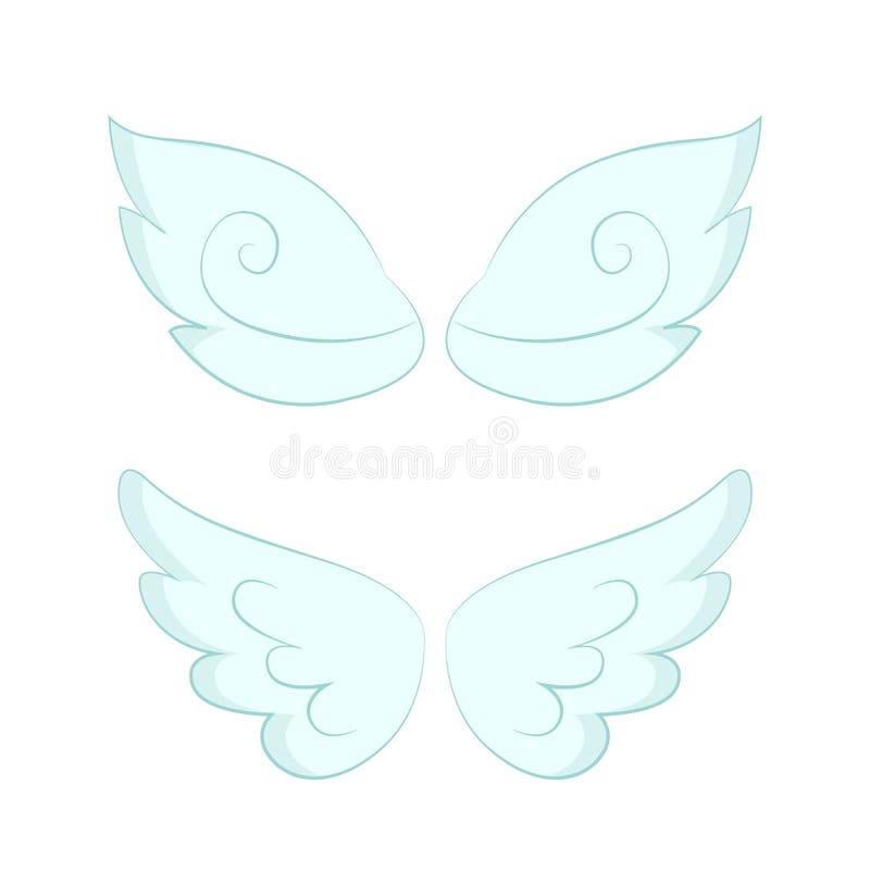 Angel Wings des plumes blanches a isolé l'objet illustration stock Angel Wings des plumes blanches a isolé l'objet illustration stock