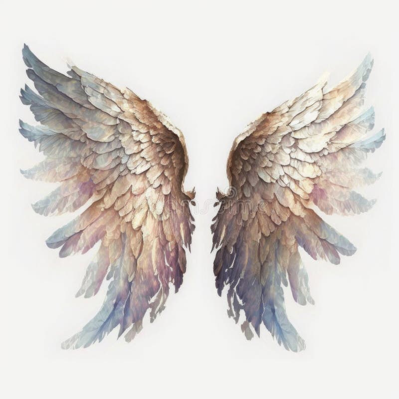 Angel Wings Isolated on White. Illustration AI Generative Stock ...