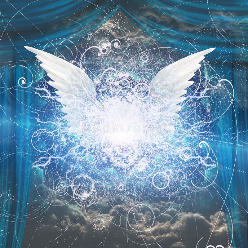 Angel Wings. Spiritual Painting Stock Illustration - Illustration of ...