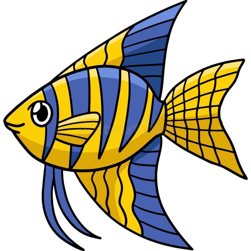 Angelfish Marine Animal Cartoon Colored Clipart Stock Vector ...