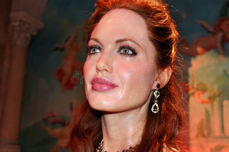 Wax figure of American actress Angelina Jolie at Madame Tussauds in New York City. Wax figure of American actress Angelina Jolie at Madame Tussauds in New York City.