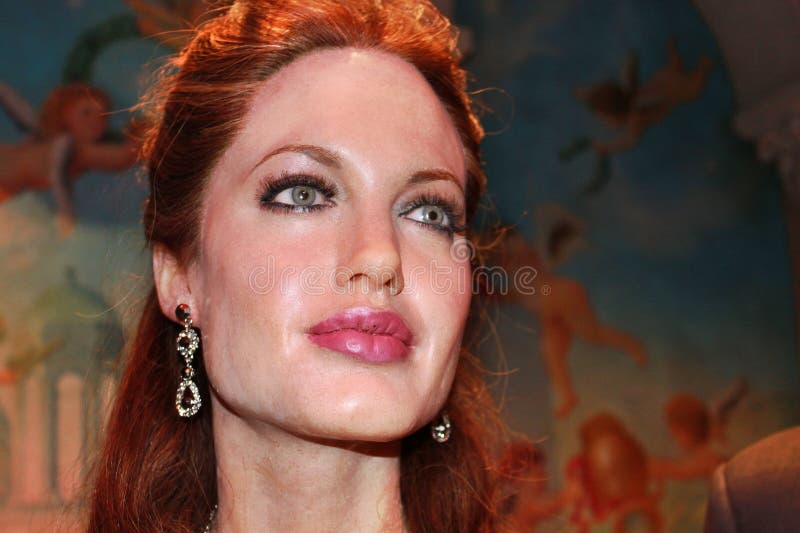 Wax figure of American actress Angelina Jolie at Madame Tussauds in New York City. Wax figure of American actress Angelina Jolie at Madame Tussauds in New York City.