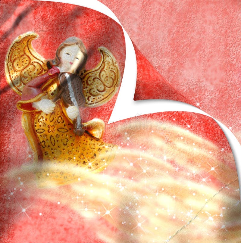 Angelo Della Cartolina Di Natale Che Gioca Il Violino Illustrazione di