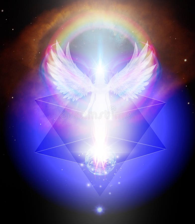 Angelo della luce e dell'amore che fa un miracolo energia arcobaleno energia Merkaba Star soul gate diamond heart