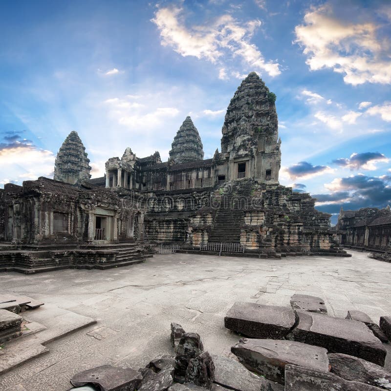 Angkor Wat Cambodge Temple de khmer d'Angkor Thom photos libres de droits Angkor Wat Cambodge Temple de khmer d'Angkor Thom photos libres de droits