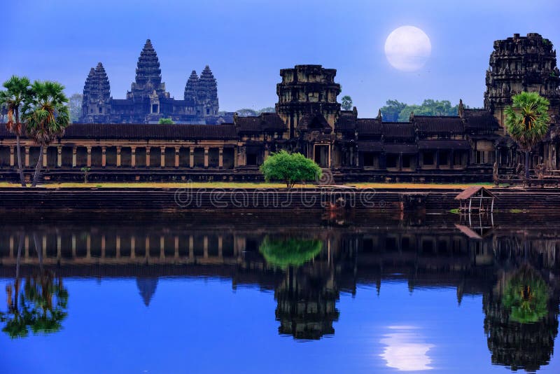 Angkor Wat Temple complex view at the main entrance, located nea