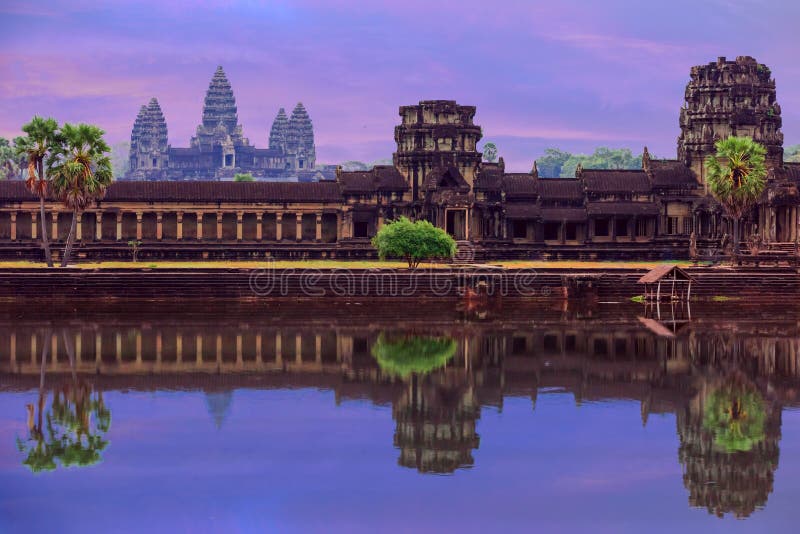 Angkor Wat Temple complex view at the main entrance, located nea