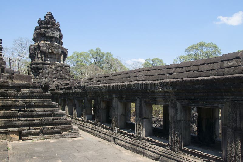 Angkor-Watt - Tempel-Ruinenwände Ta Prohm der Khmerstadt von Angkor Wat - geben Sie Monument an stockbild Angkor-Watt - Tempel-Ruinenwände Ta Prohm der Khmerstadt von Angkor Wat - geben Sie Monument an stockbild